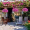 Artificial Hanging Azalea Flowers with Coconut Basket, Silk Faux Hanging Plants for Outdoor Indoor Decor, UV Resistant Fake Flowers for Porch Patio Garden Yard Home Decoration, Fuchsia